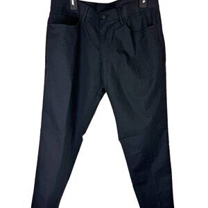 Haggar Pants Mens 34 x 30 Black Flat Front Slacks Dress Business Casual